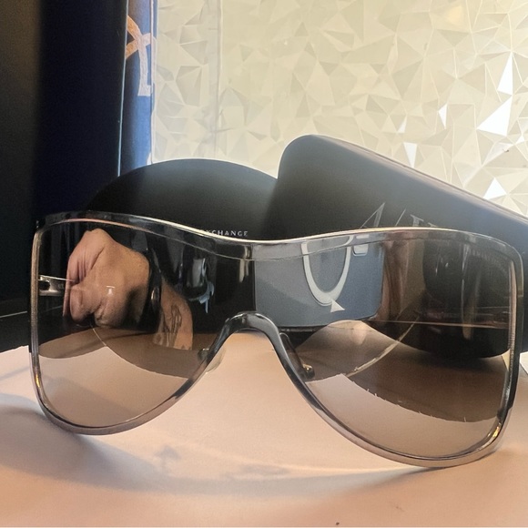 A/X Armani Exchange unisex Silver shield sunglasses - Picture 7 of 8